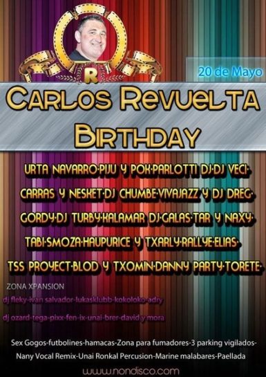 Flyer 2011.05.20 - Cumpleaños Carlos Revuelta @ Crazy - 2
