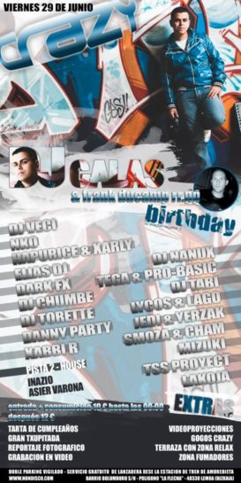 Flyer 2012.06.29 Cumpleaños Dj Galas Frank Ducamp @ Crazy